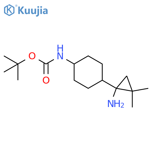 tert-butyl N-4-(1-amino-2,2-dimethylcyclopropyl)cyclohexylcarbamate structure