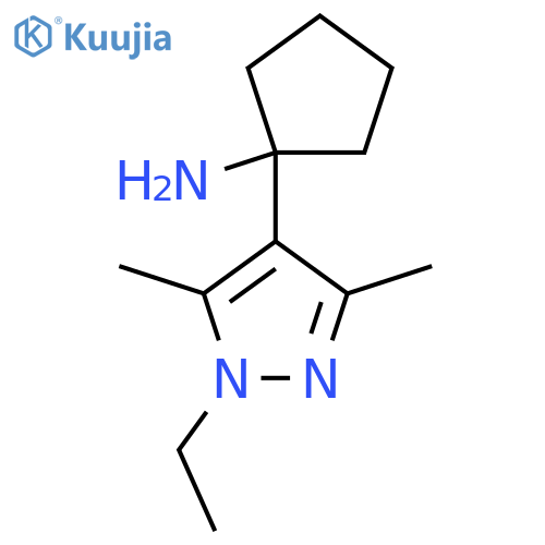 1-(1-ethyl-3,5-dimethyl-1H-pyrazol-4-yl)cyclopentan-1-amine structure