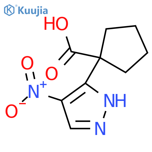 1-(4-nitro-1H-pyrazol-3-yl)cyclopentane-1-carboxylic acid structure