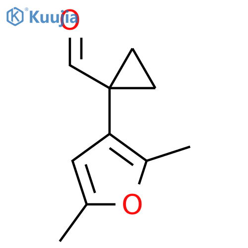 1-(2,5-dimethylfuran-3-yl)cyclopropane-1-carbaldehyde structure