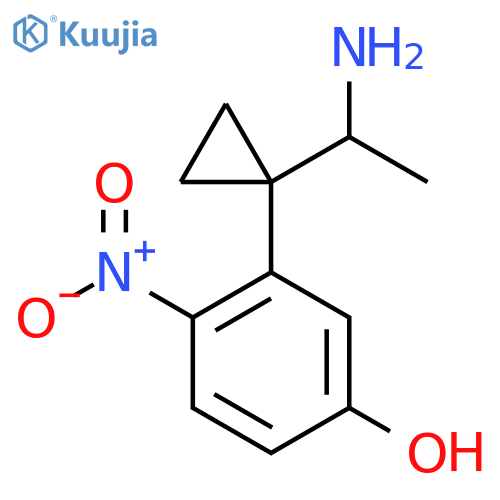 3-1-(1-aminoethyl)cyclopropyl-4-nitrophenol structure