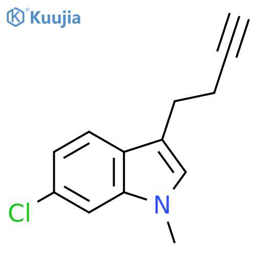 3-(but-3-yn-1-yl)-6-chloro-1-methyl-1H-indole structure