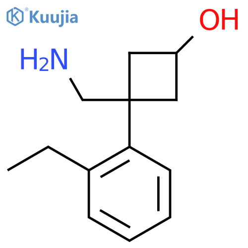 3-(aminomethyl)-3-(2-ethylphenyl)cyclobutan-1-ol structure