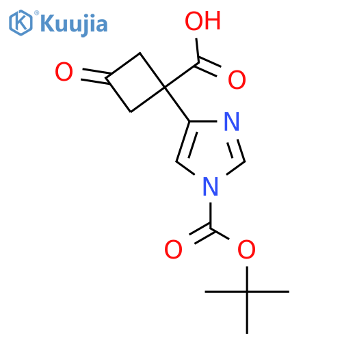 1-{1-[(tert-butoxy)carbonyl]-1H-imidazol-4-yl}-3-oxocyclobutane-1-carboxylic acid structure