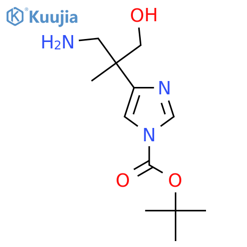 tert-butyl 4-(1-amino-3-hydroxy-2-methylpropan-2-yl)-1H-imidazole-1-carboxylate structure