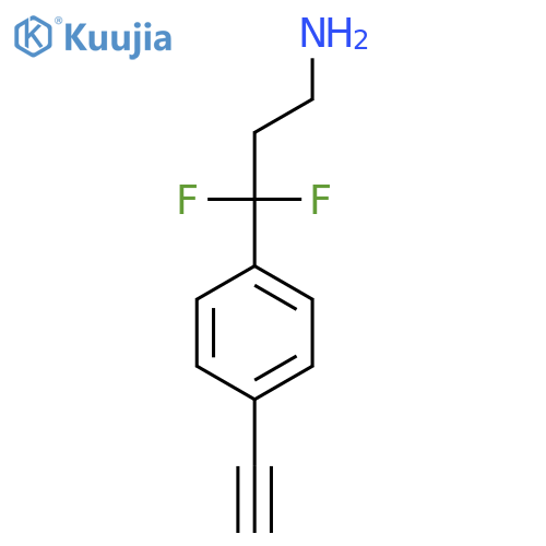 3-(4-ethynylphenyl)-3,3-difluoropropan-1-amine structure