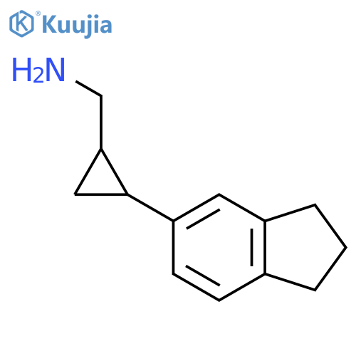 2-(2,3-dihydro-1H-inden-5-yl)cyclopropylmethanamine structure
