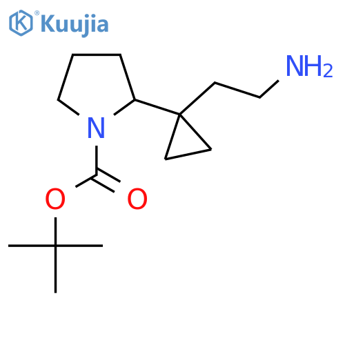 tert-butyl 2-1-(2-aminoethyl)cyclopropylpyrrolidine-1-carboxylate structure