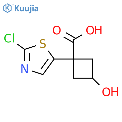 1-(2-chloro-1,3-thiazol-5-yl)-3-hydroxycyclobutane-1-carboxylic acid structure