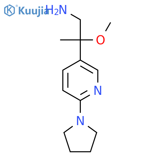 2-methoxy-2-6-(pyrrolidin-1-yl)pyridin-3-ylpropan-1-amine structure