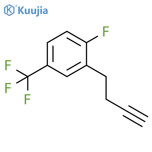 2-(but-3-yn-1-yl)-1-fluoro-4-(trifluoromethyl)benzene structure