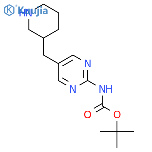 tert-butyl N-{5-(piperidin-3-yl)methylpyrimidin-2-yl}carbamate structure