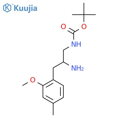tert-butyl N-[2-amino-3-(2-methoxy-4-methylphenyl)propyl]carbamate structure