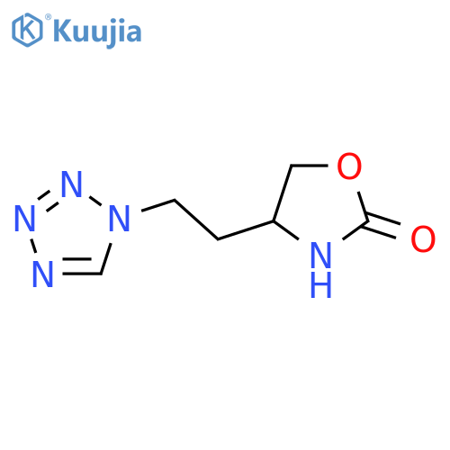 4-2-(1H-1,2,3,4-tetrazol-1-yl)ethyl-1,3-oxazolidin-2-one structure