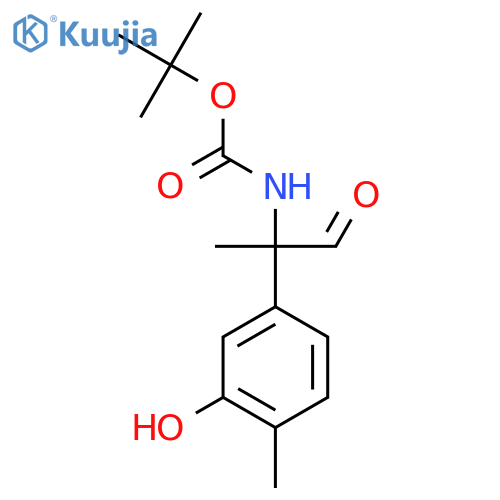 tert-butyl N-2-(3-hydroxy-4-methylphenyl)-1-oxopropan-2-ylcarbamate structure