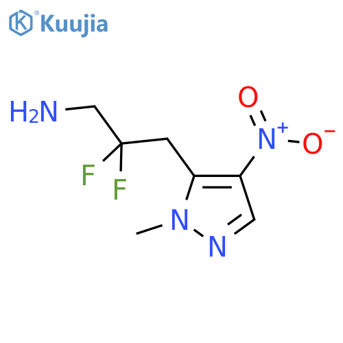 2,2-difluoro-3-(1-methyl-4-nitro-1H-pyrazol-5-yl)propan-1-amine structure