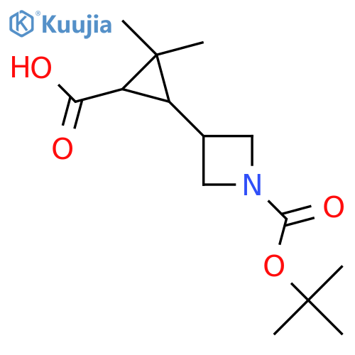 3-{1-(tert-butoxy)carbonylazetidin-3-yl}-2,2-dimethylcyclopropane-1-carboxylic acid structure