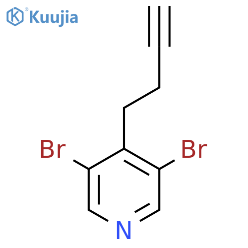 3,5-dibromo-4-(but-3-yn-1-yl)pyridine structure