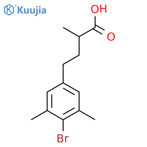 4-(4-bromo-3,5-dimethylphenyl)-2-methylbutanoic acid structure