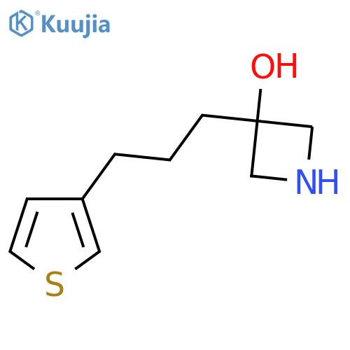 3-3-(thiophen-3-yl)propylazetidin-3-ol structure