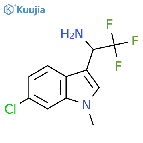 1-(6-chloro-1-methyl-1H-indol-3-yl)-2,2,2-trifluoroethan-1-amine structure