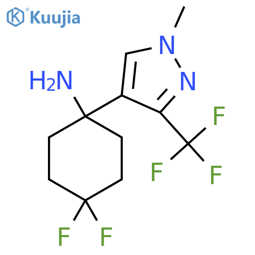 4,4-difluoro-1-1-methyl-3-(trifluoromethyl)-1H-pyrazol-4-ylcyclohexan-1-amine structure
