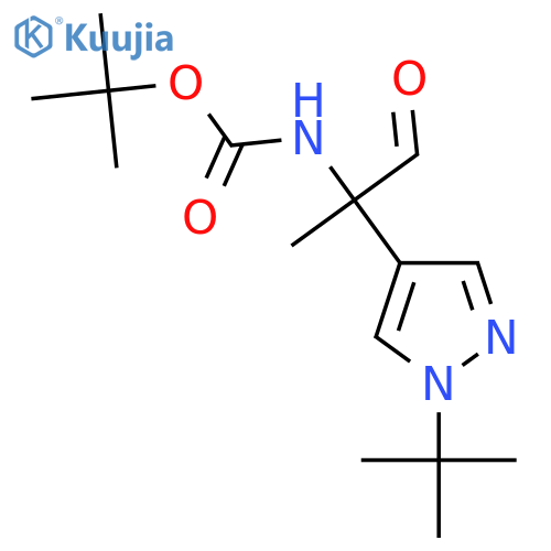 tert-butyl N-2-(1-tert-butyl-1H-pyrazol-4-yl)-1-oxopropan-2-ylcarbamate structure