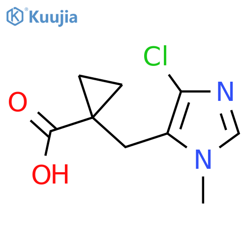 1-(4-chloro-1-methyl-1H-imidazol-5-yl)methylcyclopropane-1-carboxylic acid structure
