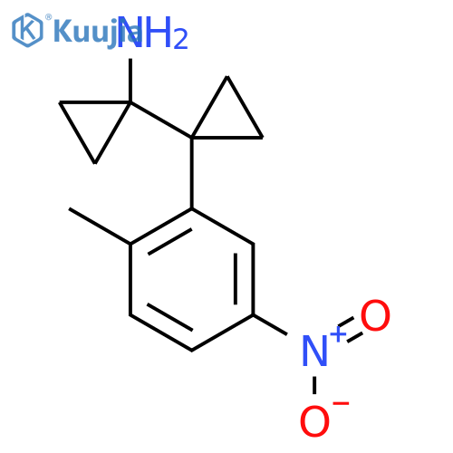 1-1-(2-methyl-5-nitrophenyl)cyclopropylcyclopropan-1-amine structure