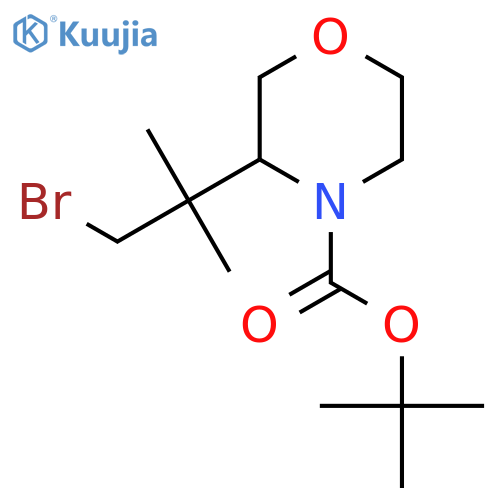 tert-butyl 3-(1-bromo-2-methylpropan-2-yl)morpholine-4-carboxylate structure