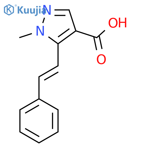 1-methyl-5-(2-phenylethenyl)-1H-pyrazole-4-carboxylic acid structure