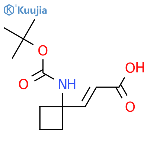 3-(1-{(tert-butoxy)carbonylamino}cyclobutyl)prop-2-enoic acid structure