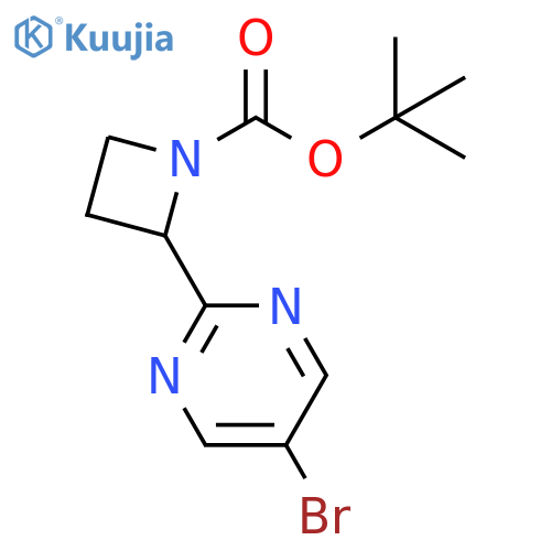 1-Azetidinecarboxylic acid, 2-(5-bromo-2-pyrimidinyl)-, 1,1-dimethylethyl ester structure