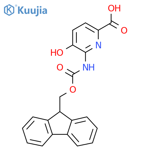 6-({[(9H-fluoren-9-yl)methoxy]carbonyl}amino)-5-hydroxypyridine-2-carboxylic acid structure