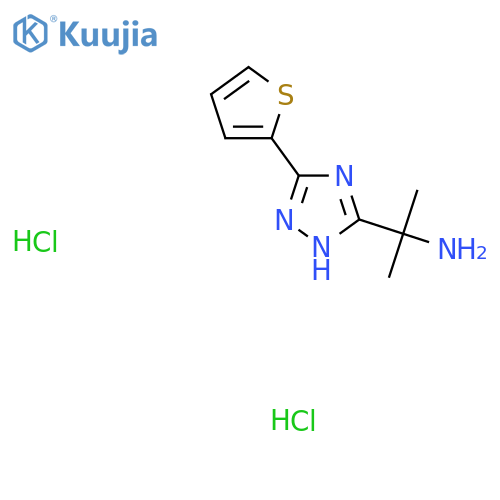 2-(3-Thiophen-2-yl-1H-1,2,4-triazol-5-yl)propan-2-amine;dihydrochloride structure