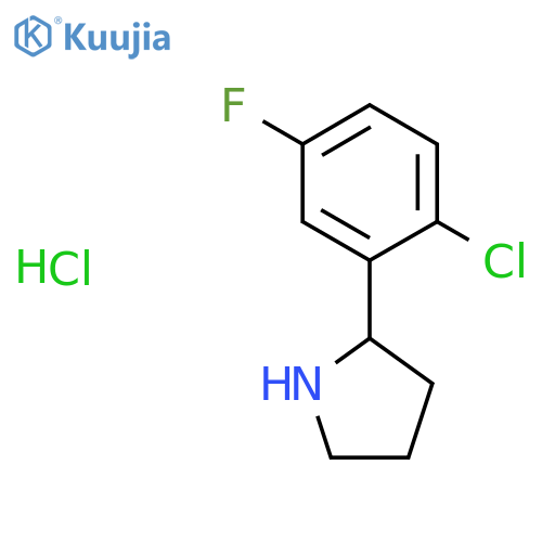 2-(2-Chloro-5-fluorophenyl)pyrrolidine hydrochloride (1:1) structure
