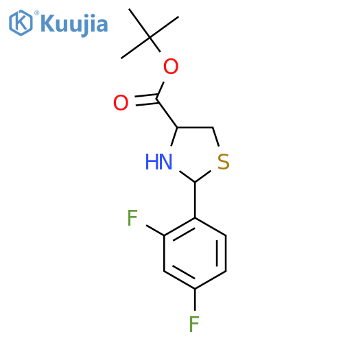 Tert-butyl 2-(2,4-difluorophenyl)-1,3-thiazolidine-4-carboxylate structure