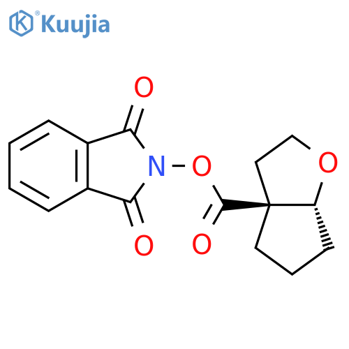 rac-1,3-dioxo-2,3-dihydro-1H-isoindol-2-yl (3aR,6aS)-hexahydro-2H-cyclopenta[b]furan-3a-carboxylate structure