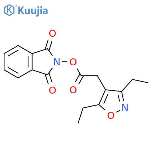 1,3-dioxo-2,3-dihydro-1H-isoindol-2-yl 2-(diethyl-1,2-oxazol-4-yl)acetate structure