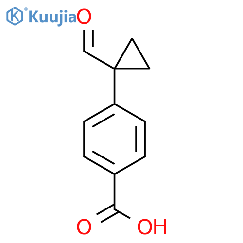 4-(1-Formylcyclopropyl)benzoic acid structure