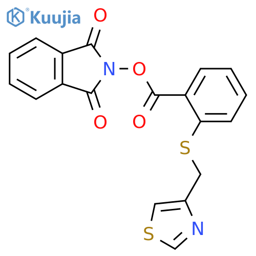 1,3-dioxo-2,3-dihydro-1H-isoindol-2-yl 2-{[(1,3-thiazol-4-yl)methyl]sulfanyl}benzoate structure