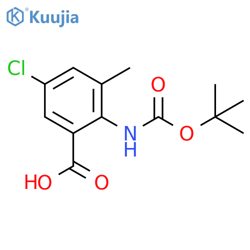2-{[(Tert-butoxy)carbonyl]amino}-5-chloro-3-methylbenzoic acid structure