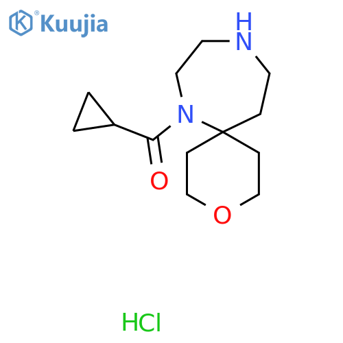 Cyclopropyl(3-oxa-7,10-diazaspiro[5.6]dodecan-7-yl)methanone;hydrochloride structure