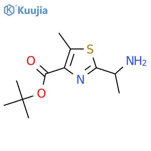Tert-butyl 2-(1-aminoethyl)-5-methyl-1,3-thiazole-4-carboxylate structure