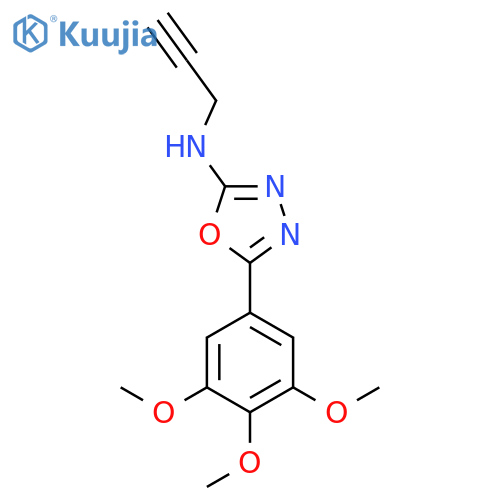 N-Prop-2-ynyl-5-(3,4,5-trimethoxyphenyl)-1,3,4-oxadiazol-2-amine structure