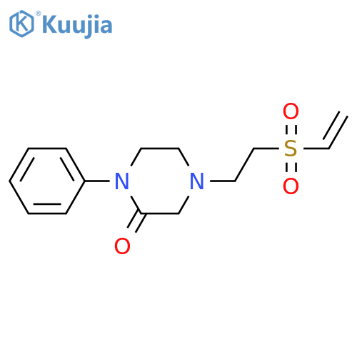 4-2-(ethenesulfonyl)ethyl-1-phenylpiperazin-2-one structure