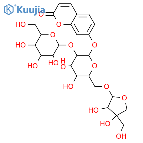 7-Hydroxy-2H-1-benzopyran-2-one; O-[β-D-Glucopyranosyl-(1→2)-[β-D-apiofuranosyl-(1→6)]-β-D-glucopyranoside] structure
