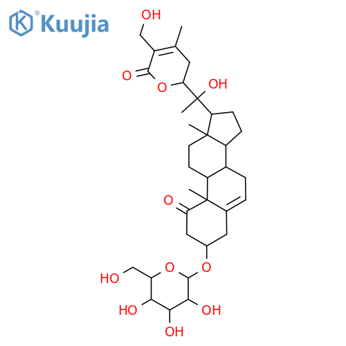 (2R)-2-[(1R)-1-[(3R,8S,9S,10R,13S,14S,17S)-10,13-dimethyl-1-oxo-3-[(2R,3R,4S,5S,6R)-3,4,5-trihydroxy-6-(hydroxymethyl)oxan-2-yl]oxy-2,3,4,7,8,9,11,12,14,15,16,17-dodecahydrocyclopenta[a]phenanthren-17-yl]-1-hydroxyethyl]-5-(hydroxymethyl)-4-methyl-2,3-dihydropyran-6-one structure