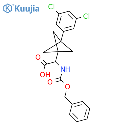 2-[3-(3,5-Dichlorophenyl)-1-bicyclo[1.1.1]pentanyl]-2-(phenylmethoxycarbonylamino)acetic acid structure