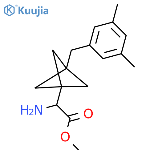Methyl 2-amino-2-[3-[(3,5-dimethylphenyl)methyl]-1-bicyclo[1.1.1]pentanyl]acetate structure